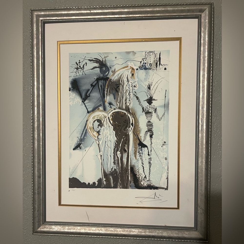 Salvador Dali lithograph Don Quixote